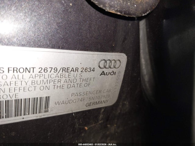 2005 AUDI A6 WAUDG74F75N107929 Photo 8