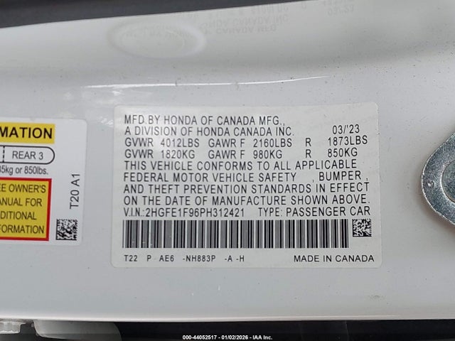 2023 HONDA CIVIC 2HGFE1F96PH312421 Photo 8