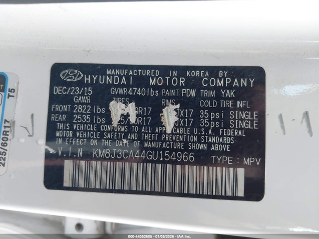 Hyundai TUCSON SE 2016 KM8J3CA44GU154966 Image 9