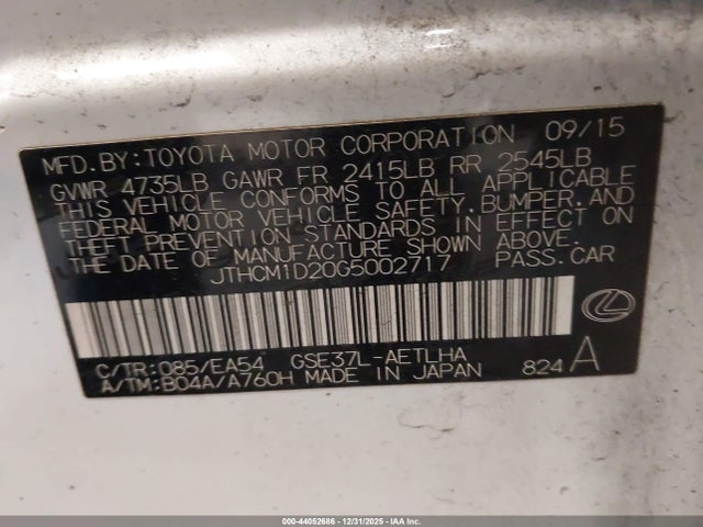 2016 LEXUS IS 300 JTHCM1D20G5002717 Photo 8