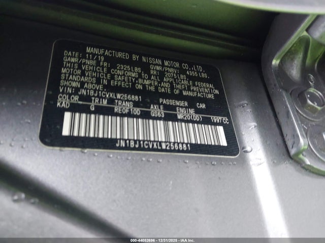 JN1BJ1CVXLW256881 Nissan Rogue Sport Sl Fwd Xtronic Cvt