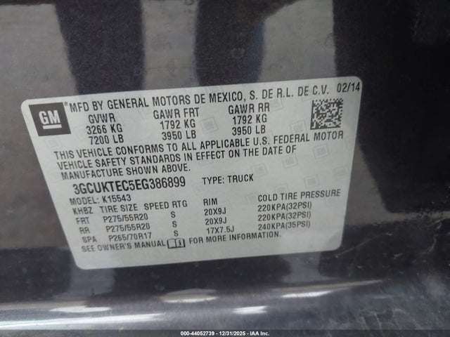 3GCUKTEC5EG386899 Chevrolet Silverado 1500 High Country