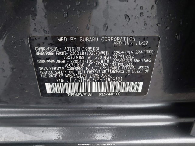 Subaru Crosstrek Limited 2023 JF2GTHMC5PH300980 Image 9