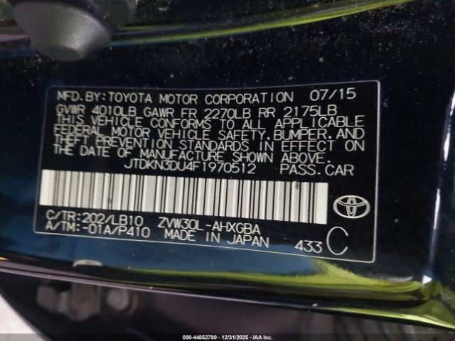 2015 TOYOTA PRIUS JTDKN3DU4F1970512 Photo 8