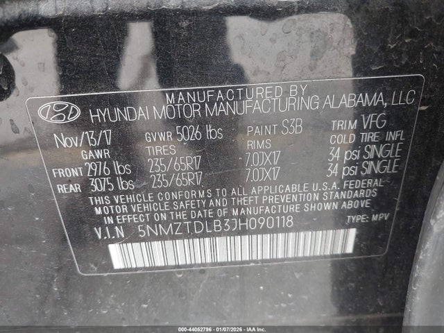 5NMZTDLB3JH090118 Hyundai Santa Fe Sport 2.4l