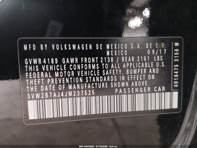 Volkswagen Jetta 1.4t S 2018 3VW2B7AJ4JM237525 Image 9