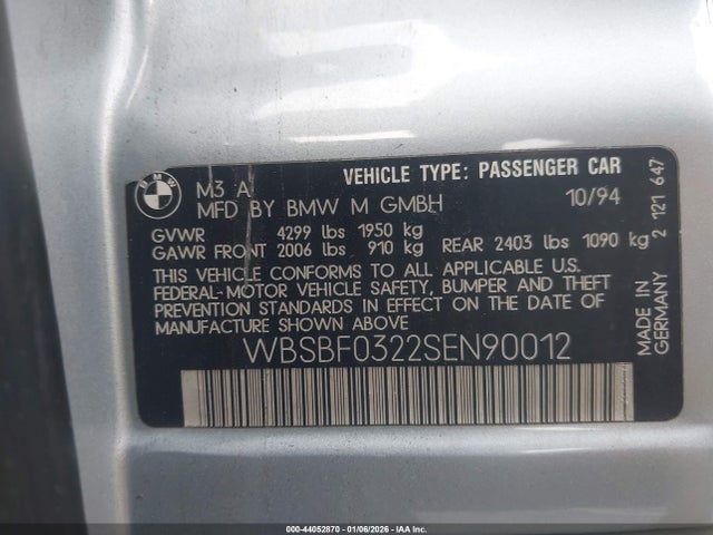 1995 BMW M3 WBSBF0322SEN90012 Photo 8