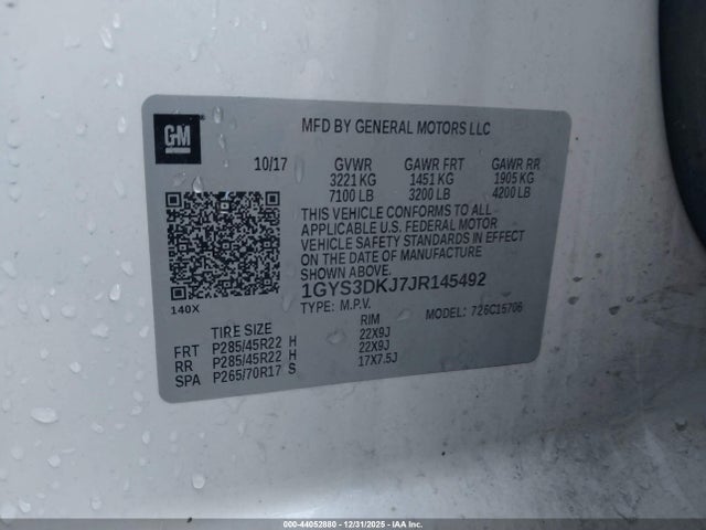 2018 CADILLAC ESCALADE 1GYS3DKJ7JR145492 Photo 8