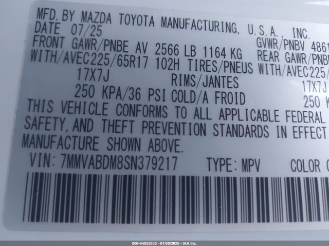 Aukcja sprzedaży 2025 Mazda Cx-50 2.5 S Premium Package, vin: 7MMVABDM8SN379217, numer aukcji: 44052885