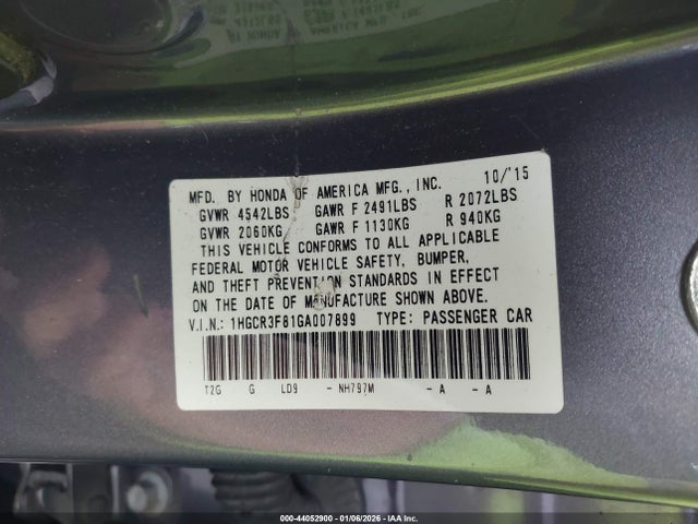 1HGCR3F81GA007899 Honda Accord Ex-l V-6