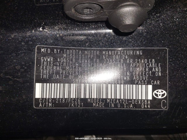 5YFP4MCEXRP210688 Toyota COROLLA SE