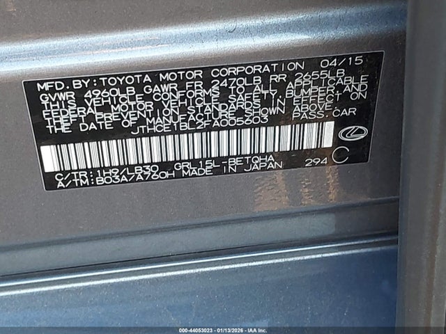 Lexus GS 350 2015 JTHCE1BL2FA005603 Image 9