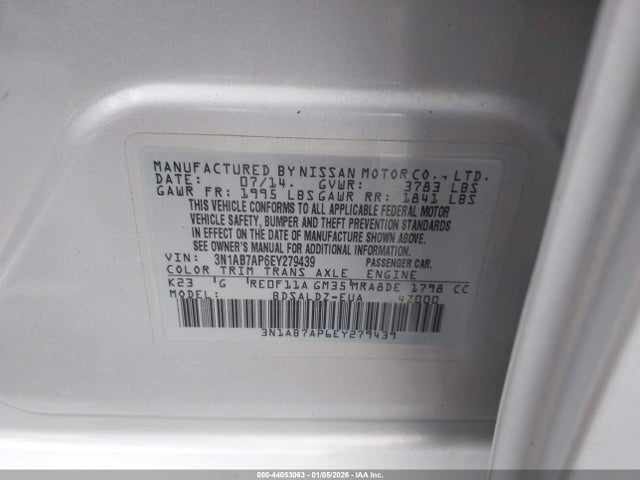 3N1AB7AP6EY279439 Nissan SENTRA SV