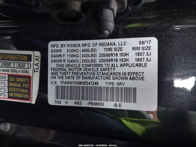 7FARW1H58HE041246 Honda CR-V EX
