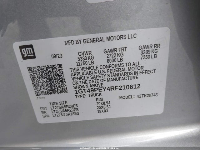 1GT49PEY4RF210612 GMC Sierra 2500hd 4wd Standard Bed At4