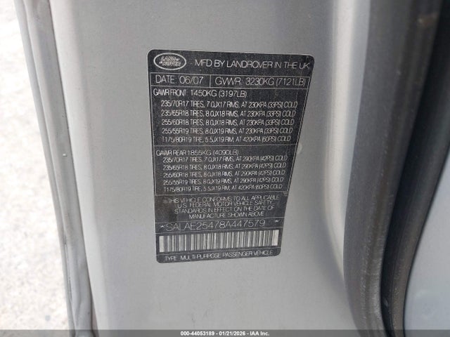 2008 LAND ROVER LR3 SALAE25478A447579 Photo 8