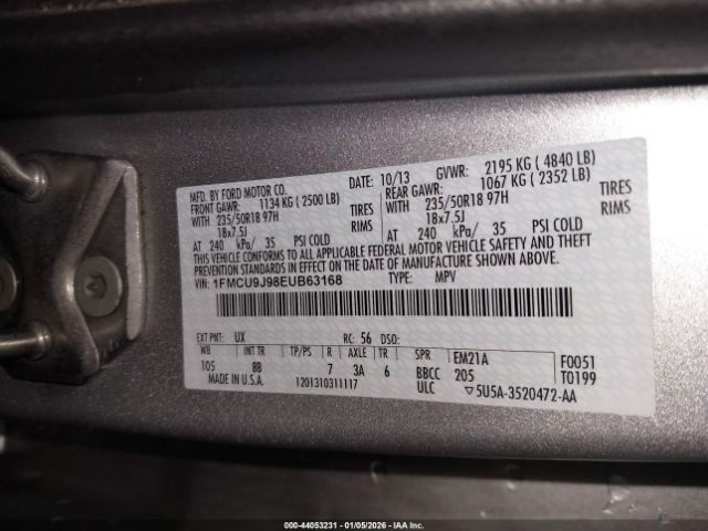 2014 FORD ESCAPE 1FMCU9J98EUB63168 Photo 8