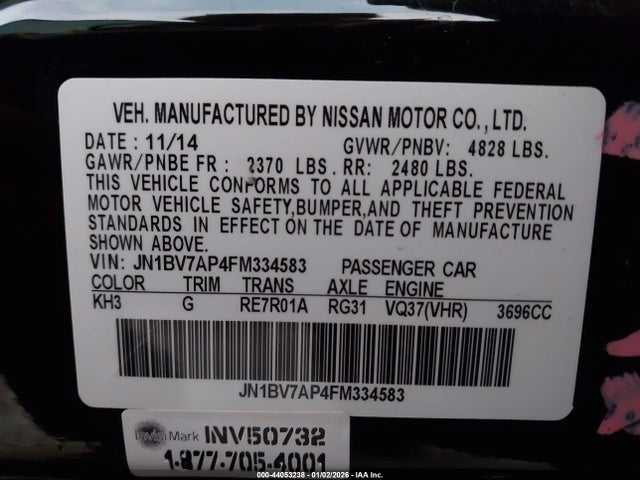 JN1BV7AP4FM334583 Infiniti Q50 Premium
