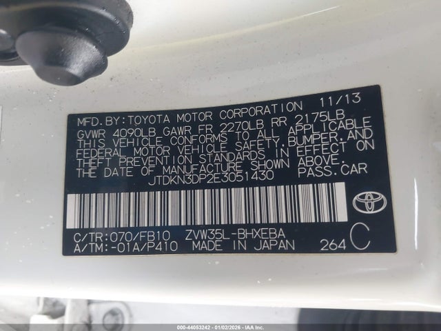 Toyota PRIUS PLUG-IN 2014 JTDKN3DP2E3051430 Image 9