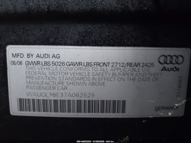 2007 AUDI S4 WAUGL78E37A062525 Photo 8