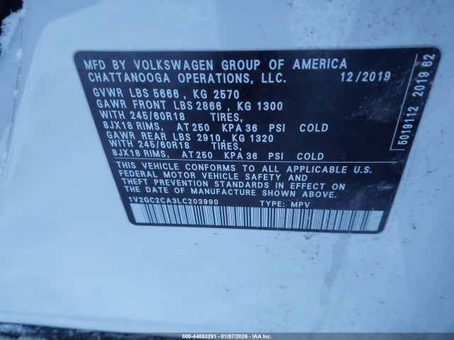 2020 VOLKSWAGEN ATLAS CROSS SPORT 1V2GC2CA3LC203990 Photo 8