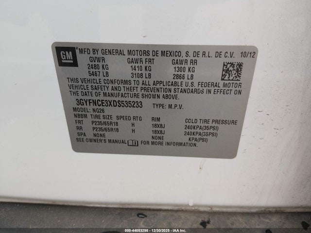 2013 CADILLAC SRX 3GYFNCE3XDS535233 Photo 8