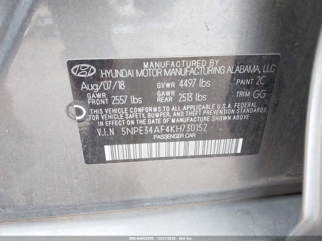 Hyundai Sonata Limited 2019 5NPE34AF4KH730152 Image 9
