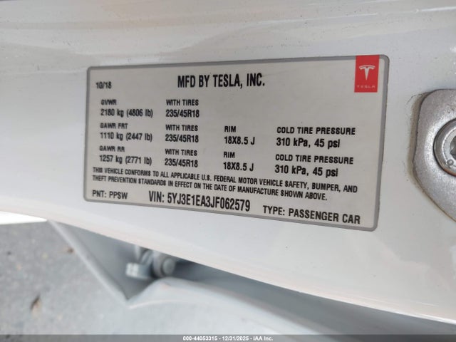2018 TESLA MODEL 3 5YJ3E1EA3JF062579 Photo 8