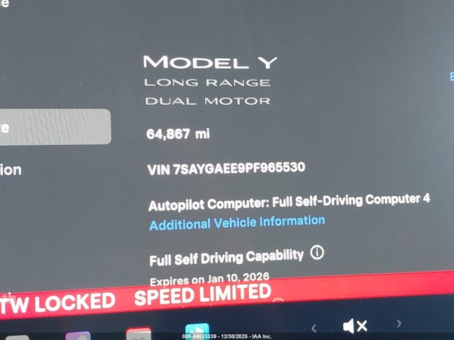7SAYGAEE9PF965530 Tesla Model Y