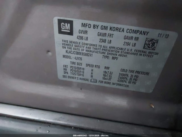 Aukcja sprzedaży 2014 Buick Encore Leather, vin: KL4CJCSB0EB588241, numer aukcji: 44053342