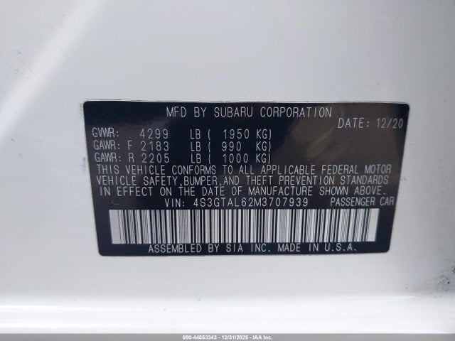 4S3GTAL62M3707939 Subaru Impreza Sport 5-door