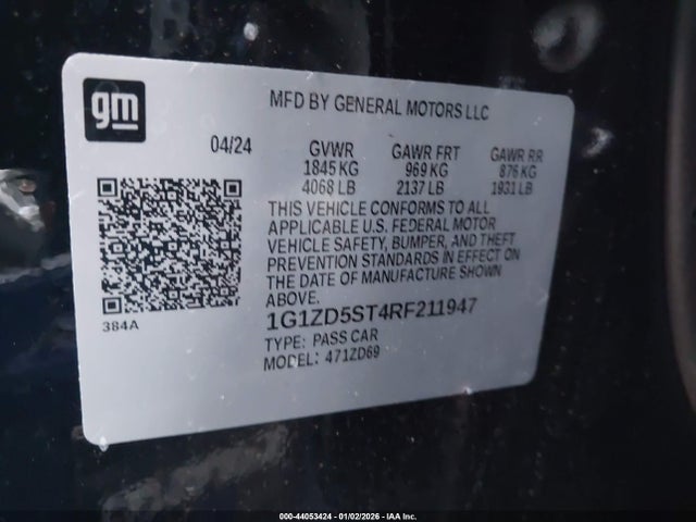 1G1ZD5ST4RF211947 Chevrolet Malibu Fwd 1lt