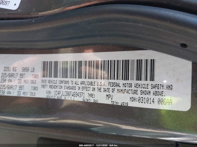 1C4PJLCB6FW694371 Jeep Cherokee Latitude
