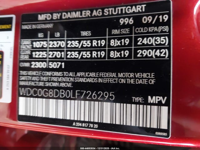 Mercedes-Benz GLC 300 2020 WDC0G8DB0LF726295 Image 9