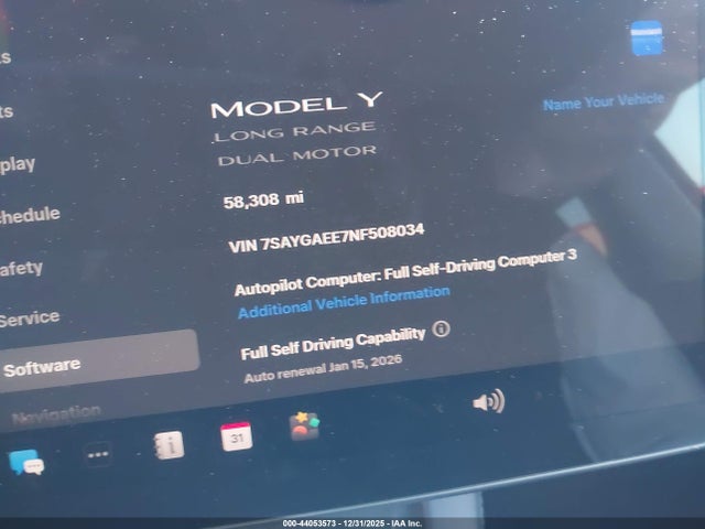 2022 TESLA MODEL Y 7SAYGAEE7NF508034 Photo 6