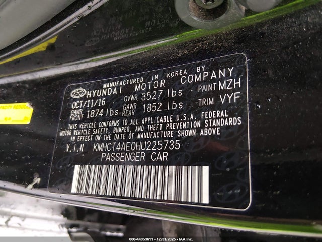 2017 HYUNDAI ACCENT KMHCT4AE0HU225735 Photo 8