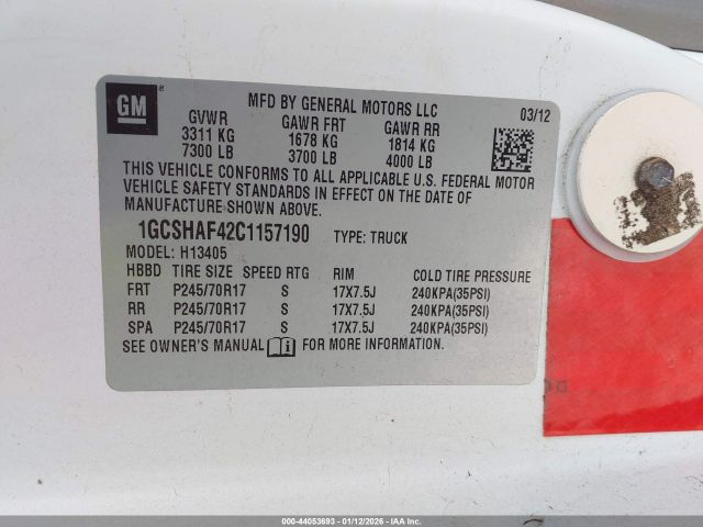 2012 CHEVROLET EXPRESS 1500 1GCSHAF42C1157190 Photo 8