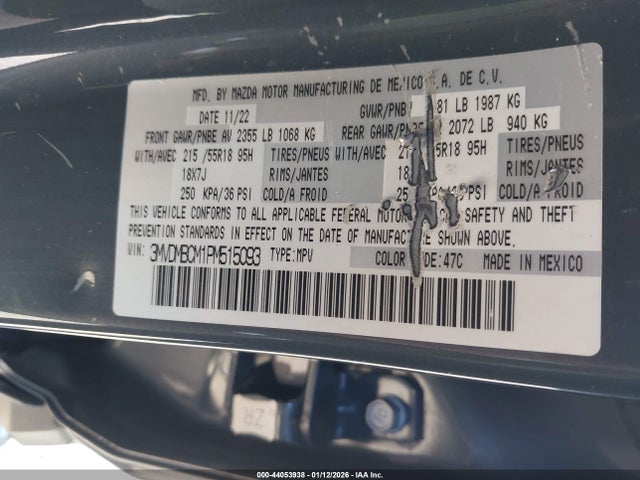 Продажа на аукционе авто 2023 Mazda Cx-30 2.5 S Carbon Edition, vin: 3MVDMBCM1PM515093, номер лота: 44053938