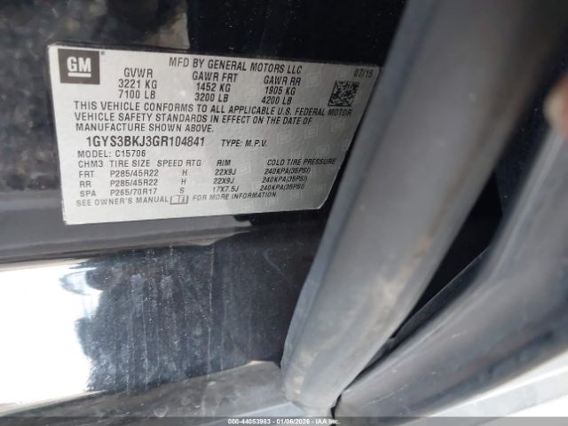 2016 CADILLAC ESCALADE 1GYS3BKJ3GR104841 Photo 8