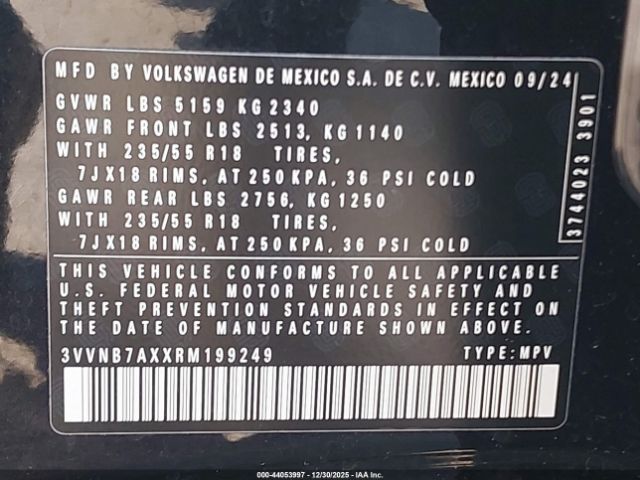 2024 VOLKSWAGEN TIGUAN 3VVNB7AXXRM199249 Photo 8