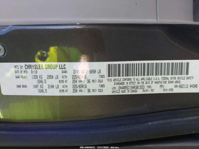 2010 CHRYSLER TOWN & COUNTRY 2A4RR5D15AR381553 Photo 8