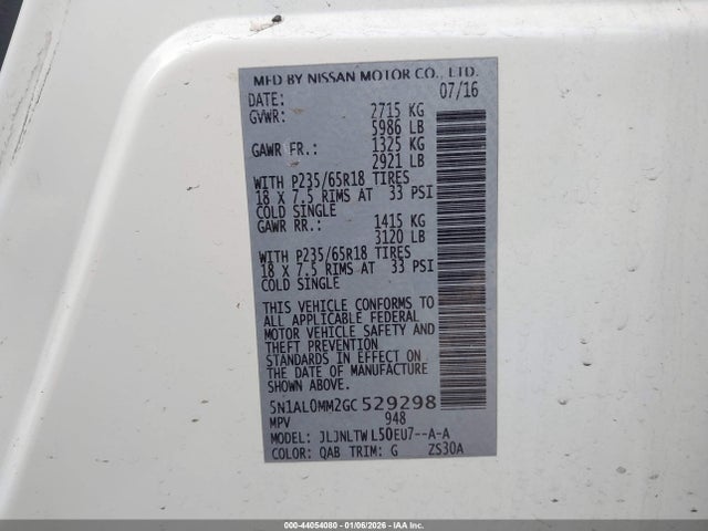 5N1AL0MM2GC529298 Infiniti QX60