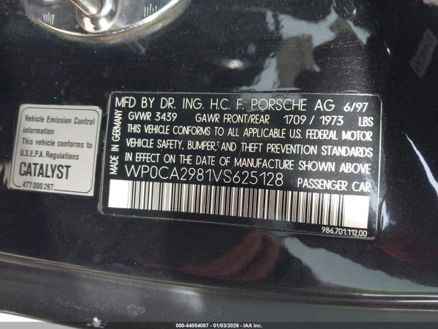 1997 PORSCHE BOXSTER WP0CA2981VS625128 Photo 8