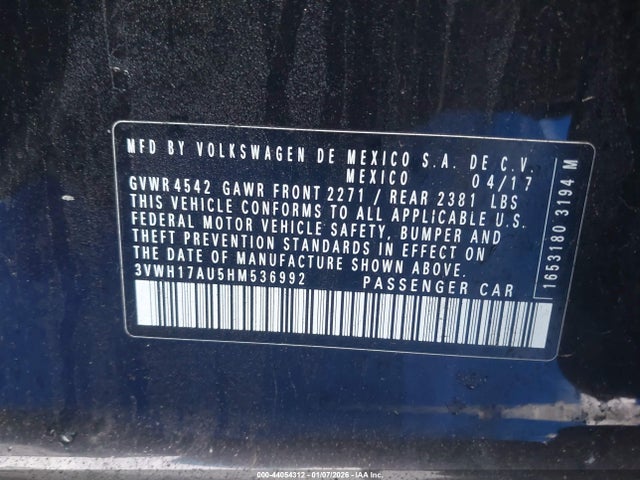 3VWH17AU5HM536992 Volkswagen Golf Alltrack Tsi S/tsi Se/tsi Sel