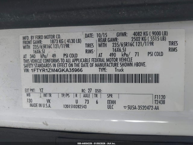 2016 FORD TRANSIT-250 1FTYR1ZM4GKA35966 Photo 8