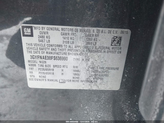 2015 CADILLAC SRX 3GYFNAE38FS636990 Photo 8