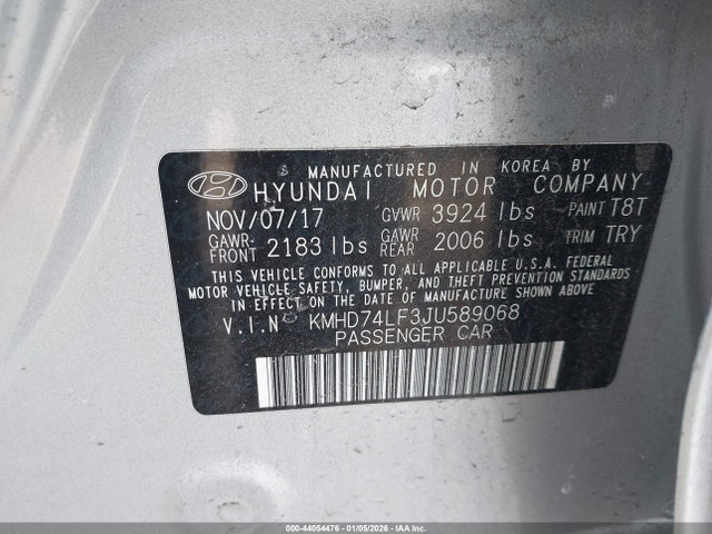 KMHD74LF3JU589068 Hyundai ELANTRA SE