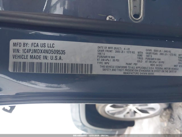 2022 JEEP CHEROKEE 1C4PJMDX4ND509535 Photo 8