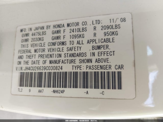 2009 ACURA TSX JH4CU26639C030824 Photo 8