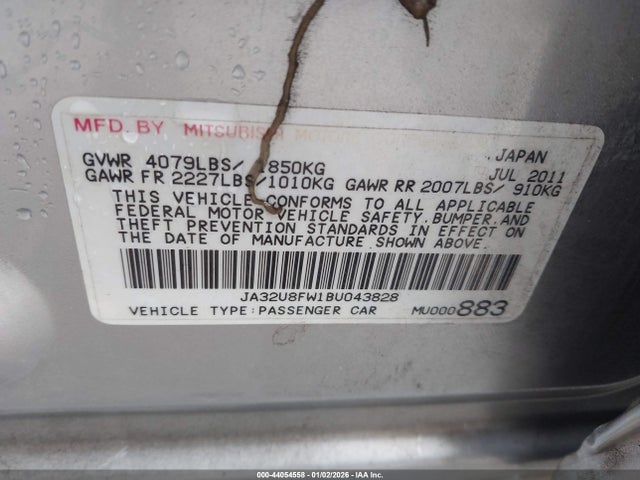 2011 MITSUBISHI LANCER JA32U8FW1BU043828 Photo 8